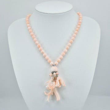 Koraal - Zilver - Halsketting - Roze koraal
