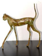 Abdoulaye Derme - Sculpture, Chat élancé contemporain - 26.5