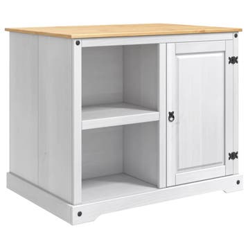 vidaXL Keuken Trolley 2 pcs Wit en Honingwas 112 x 77 x 91,5, Huis en Inrichting, Verzenden, Nieuw