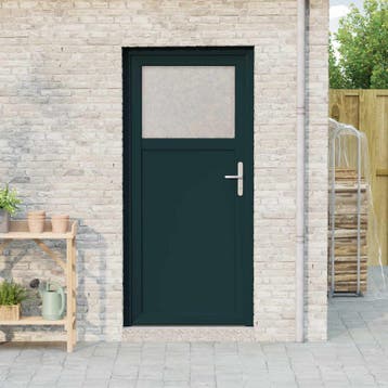 vidaXL Zij-ingang deur 98 x 198 cm PVC Antraciet, Doe-het-zelf en Bouw, Deuren en Vliegenramen, Verzenden, Nieuw