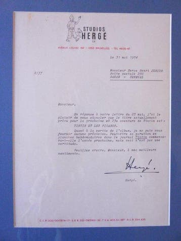 Tintin T23 - Tintin et les Picaros (C1) + lettre tapuscrite, Nieuw