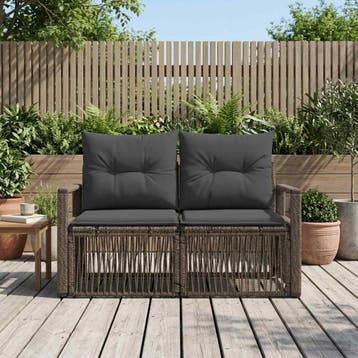 vidaXL Tuin Sofa 2-Aantal zitplaatsen Grijs poly rattan, Tuin en Terras, Verzenden, Nieuw