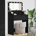 vidaXL Slaapkamer Toilet Tafels Zwart 80 x 39,6 x 135 cm, Huis en Inrichting, Verzenden, Nieuw