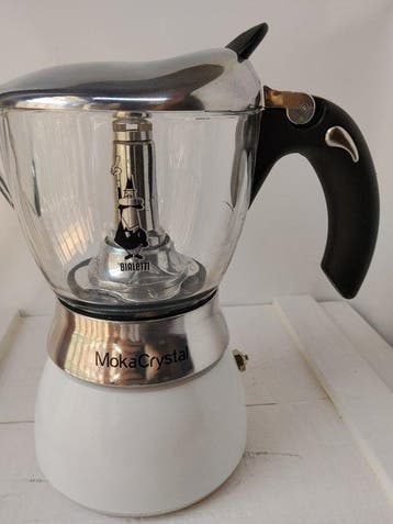 Bialetti Moka Crystal (NOS) Nuova Mai Usata Bianca-