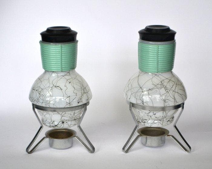 McKee - Décanteur (2) - Verre, Métal, Bakélite, Antiquités & Art, Curiosités & Brocante