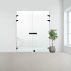 Glazen dubbele binnendeur XL voor opdek kozijn zwart beslag-, Doe-het-zelf en Bouw, Glas en Ramen, Verzenden, Nieuw