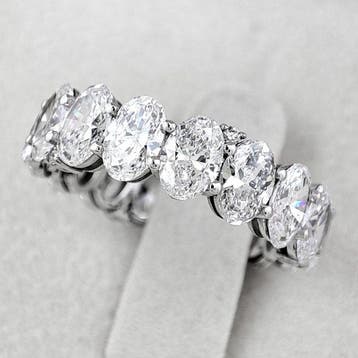 Ring - 14 karaat Witgoud - 6.51ct. tw. Diamant (Lab-grown) -, Nieuw