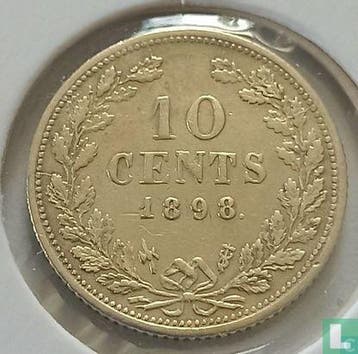 Nederland 10 cents 1898, Verzenden, 10 cent, Losse munt, Goud