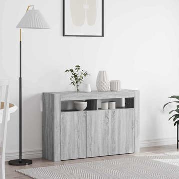 vidaXL Dressoir Grijs Sonoma 116 x 30 x 75 cm Bewerkt hout, Verzenden, Nieuw