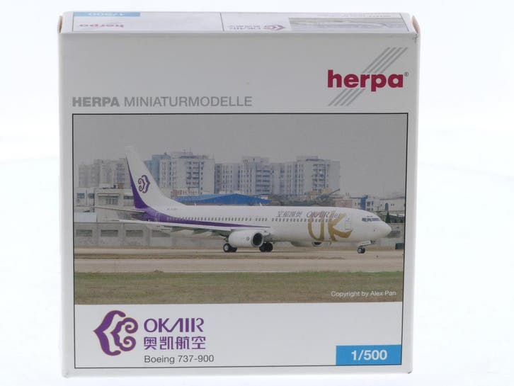 Schaal 1:500 Herpa 501477 Boeing 737-900 Okay Airways Reg..., Hobby & Loisirs créatifs, Modélisme | Avions & Hélicoptères, Enlèvement ou Envoi