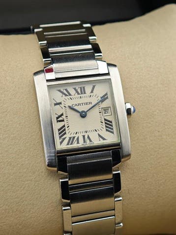 Cartier - Tank Francaise Midsize - 2465 - Femme - 2000-2010, Handtassen en Accessoires, Nieuw