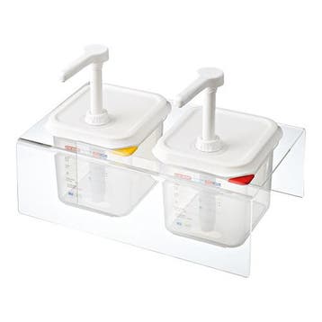 Saus/Dressingbar kunststof frame transparant | Cap. 2x GN, Verzenden, Nieuw in verpakking
