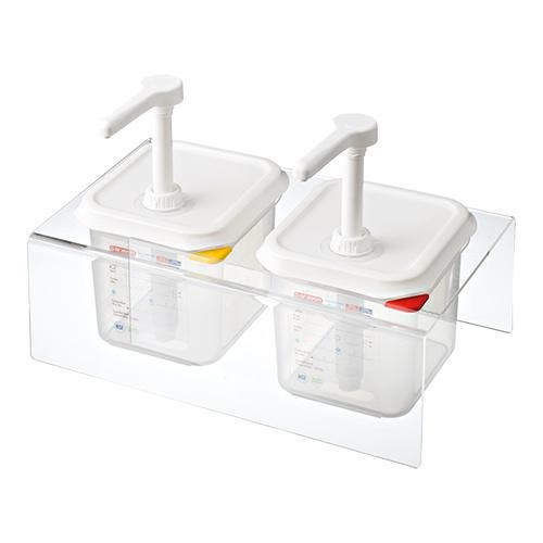 Saus/Dressingbar kunststof frame transparant | Cap. 2x GN, Articles professionnels, Horeca | Équipement de cuisine, Envoi