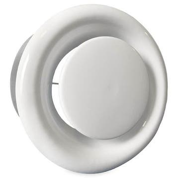 Rooster/ventiel (afzuiging) Ø 125mm staal - wit - MET BUS, Verzenden, Nieuw