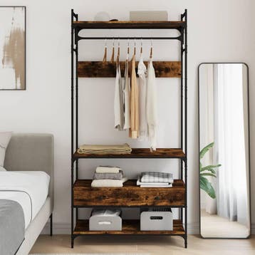 vidaXL Kledingkast met lades 89x39x184,5 cm bewerkt hout, Huis en Inrichting, Kasten | Kleerkasten, Verzenden, Nieuw