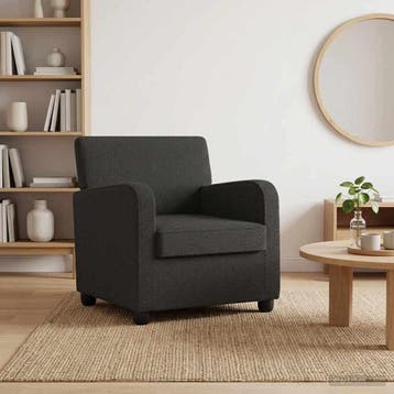 vidaXL Fauteuil Zwart Imitatie lamswol, Verzenden, Nieuw