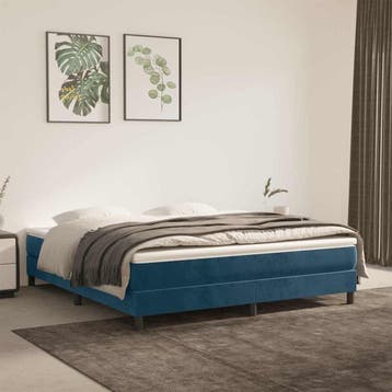 vidaXL Boxspring bed 160x200 cm fluweel donkerblauw, Verzenden