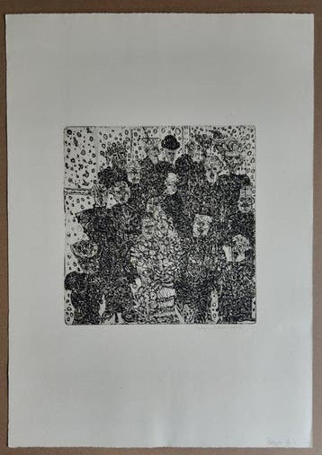 Margit Elmenhorst (1940) - Gruppenbild mit Masken