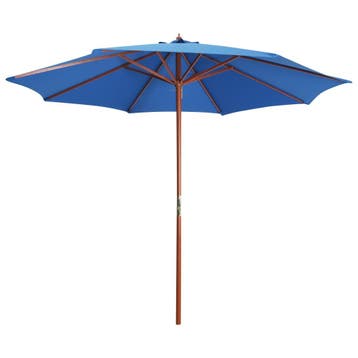 vidaXL Parasol met houten paal 300x258 cm blauw, Verzenden, Nieuw