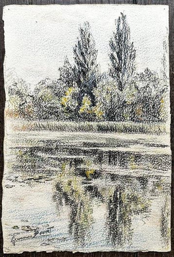 Germaine Bouret (1907-1953) - Paysage au bord du lac - NO