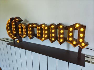 Corona bier reclamebord, lichtgevend, metallic, vintage -