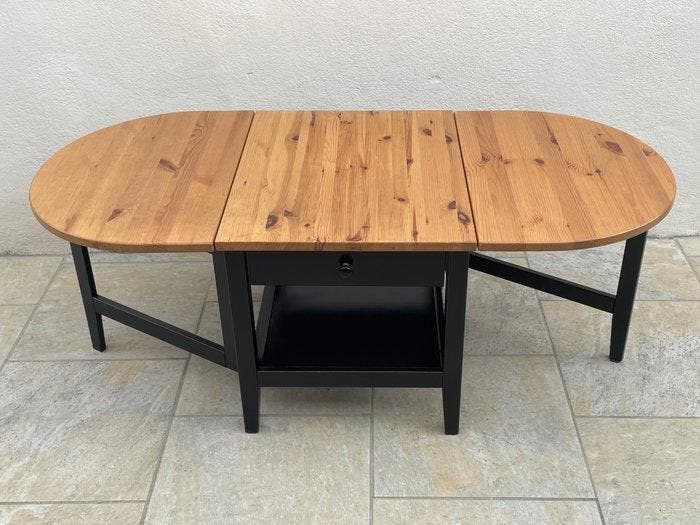 Table basse - Bois - Grande table basse gateleg ovale, Antiquités & Art, Curiosités & Brocante