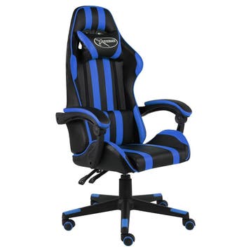 vidaXL Racestoel kunstleer zwart en blauw, Verzenden, Nieuw