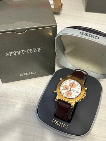 Seiko - 7T32 Chronograph Gold Plated - Zonder minimumprijs -