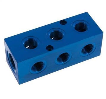 1xG 3/4 x 9xG 1/2 Bloc de distribution en aluminium, Bricolage & Construction, Verzenden