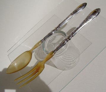 Elegant French Art Nouveau - Couverts de service à salade -, Antiek en Kunst