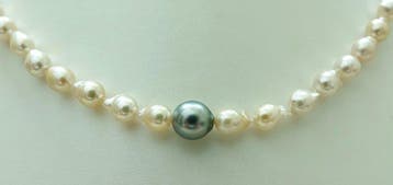 Zonder minimumprijs - Halsketting - Zilver - Drop Tahitian,