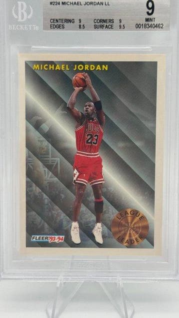 1993-94 Fleer #224 Michael Jordan - League leader Graded, Nieuw