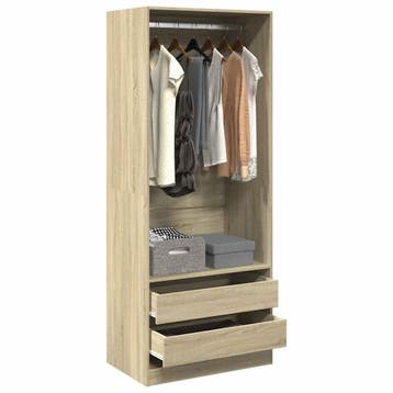 vidaXL Kledingkast 80x50x200 cm bewerkt hout sonoma, Verzenden
