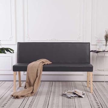 vidaXL Bankje 139,5 cm kunstleer grijs, Verzenden, Nieuw