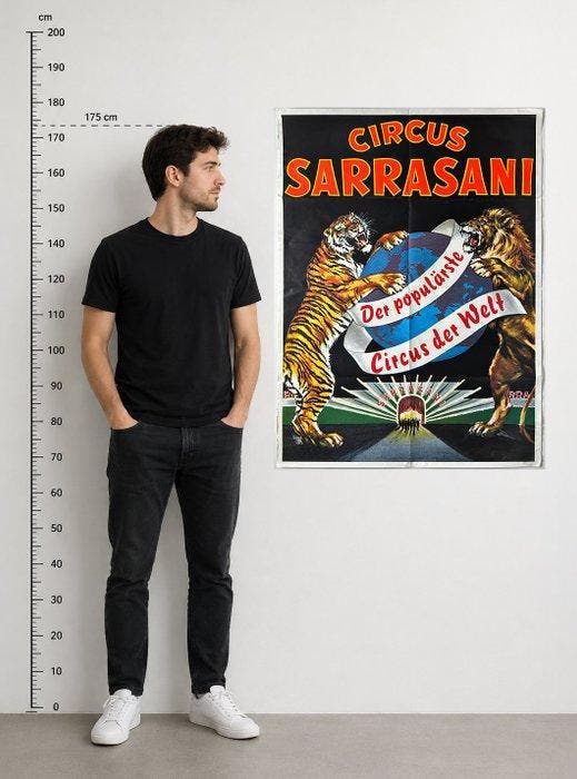 Circus Sarrasani - Original Affiche 100x70 cm - Jaren 1970, Antiquités & Art, Art | Dessins & Photographie