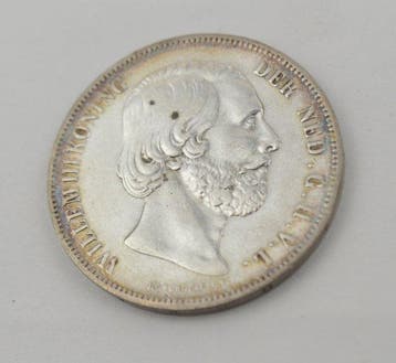 Nederland. Willem III. 2 1/2 Gulden 1858 (Zonder