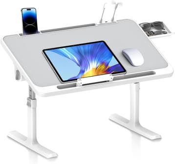 Laptoptafel - Bijzettafel - Verstelbaar - 60x40 cm - Grijs •, Verzenden, Nieuw