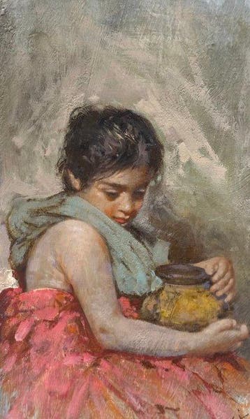 Temistocle Lamesi (1870-1957) - Fanciulla, Antiek en Kunst