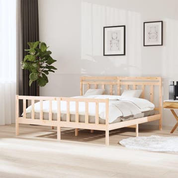 vidaXL Bedframe massief hout 160x200 cm, Verzenden, Nieuw