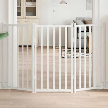 vidaXL Hondenhek inklapbaar 3 panelen 150 cm massief, Verzenden