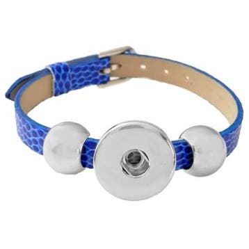 Fako Bijoux - Armband Voor Click Buttons - Basic - Blauw, Verzenden