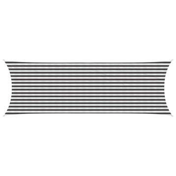 vidaXL Zonneschaduwzeil Antraciet en Wit 2 x 6 m HDPE, Verzenden, Nieuw