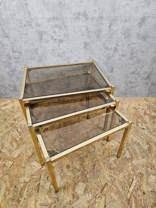 Maison Jansen stijl - Table dappoint (3) - Laiton doré,, Maison & Meubles, Maison & Meubles | Autre