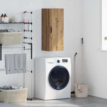 vidaXL Wandkast Artisan Eiken 34,5 x 34 x 90 cm Bewerkt hout, Verzenden