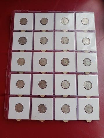 Pays-Bas. Wilhelmina. 25 Cents Lot van 20 stuks (Sans prix