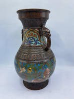 Vaas - Brons, Emaille - Japan - Meiji periode (1868-1912) -, Antiquités & Art