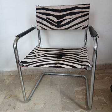 Tabouret - Cuir de veau - Chaise Bauhaus