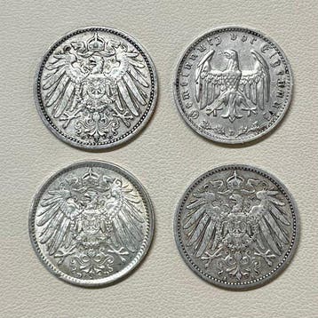 Deutsches Reich / Deutsches Kaiserreich 1 Reichsmark, 3 x 1