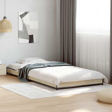 vidaXL Bedframe Sonoma Eiken 80 x 200 cm Bewerkt hout, Verzenden, Nieuw