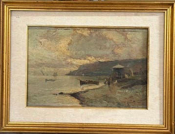 Oscar Ricciardi (1864-1935) - Marina di Sorrento, Antiquités & Art